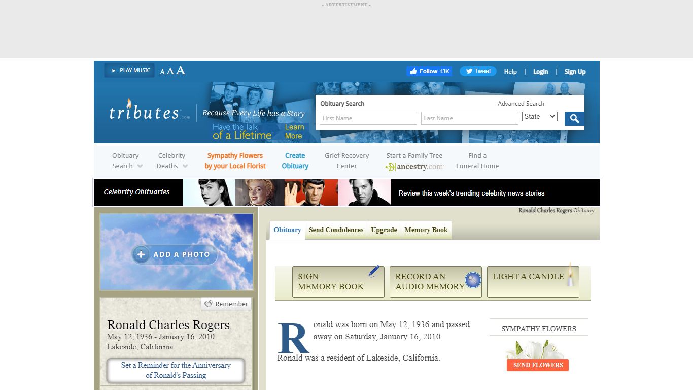 Ronald Rogers Obituary - Lakeside, California - Tributes.com